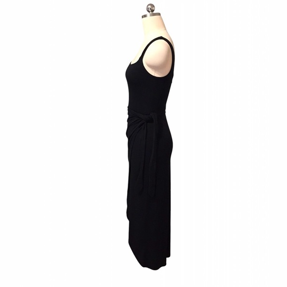 Wilfred Black One-Shoulder Draped Midi Dress - Picture 4 of 6